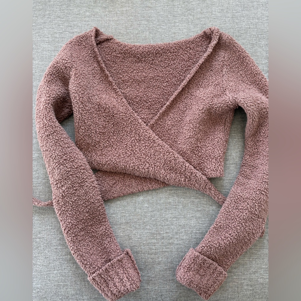 Skims sweater wrap crop top XS